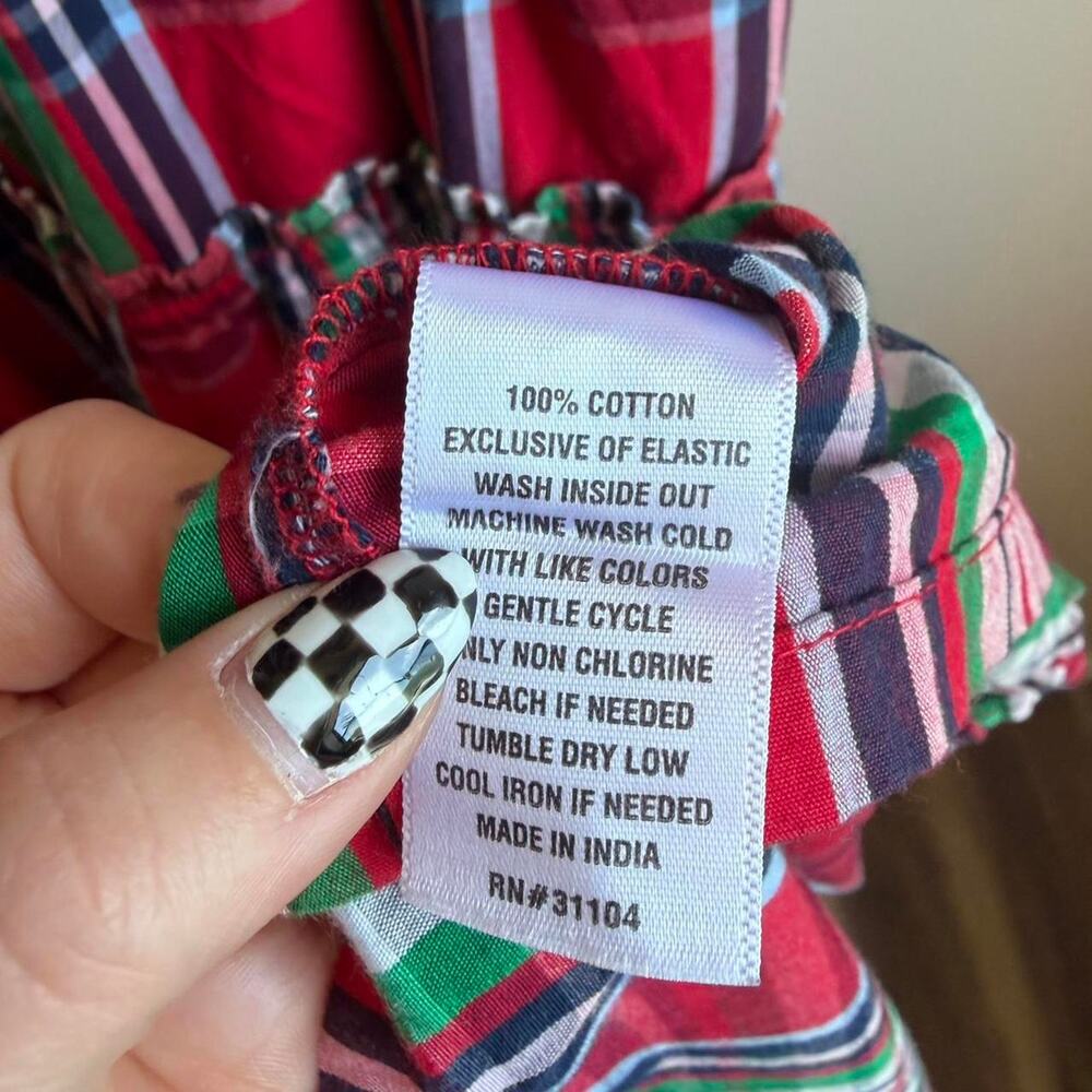 Christmas Plaid Smocked Midi Dress Crown & Ivy Ruffle Sleeve L - Picture 4 of 5